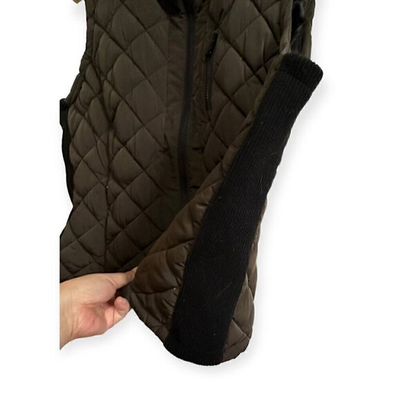 Andrew Marc BrownPuffer Quilted Vest with Black Side Panel, Size Large - Picture 10 of 12